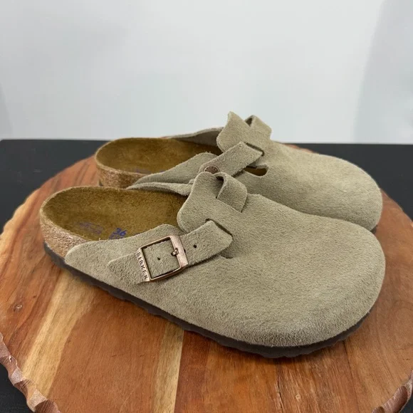 Birkenstock Boston clogs in taupe suede sz 36 US 5 regular width - Picture 1 of 6